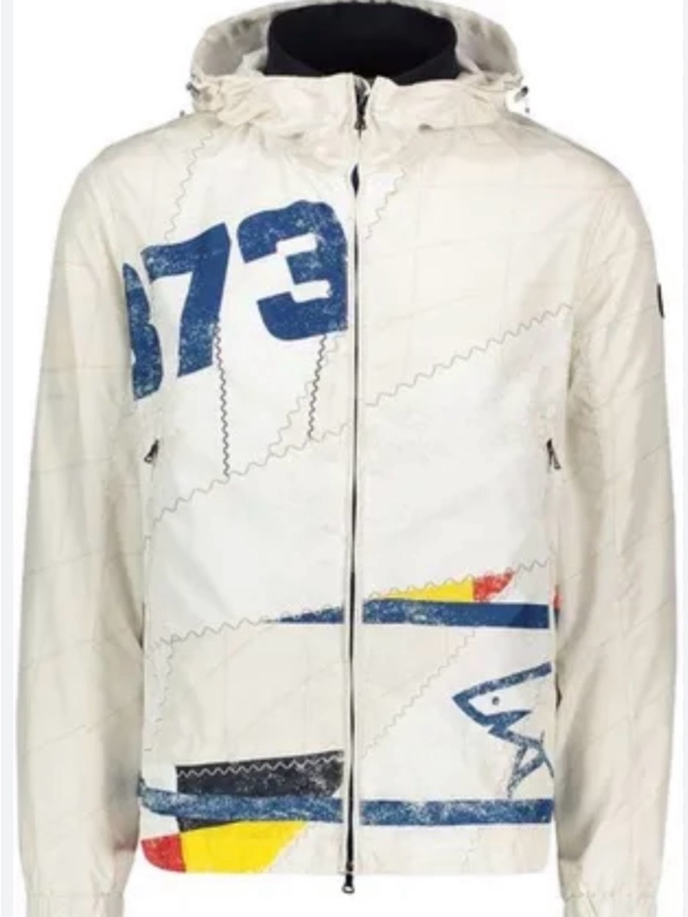 Paul & Shark Yachting Re-Sail Jacket Ltd Edition White Men’s Hooded Windbreaker - Picture 2 of 16
